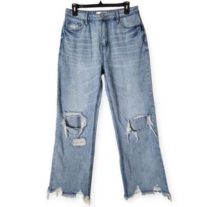 Altar'd State Y2K Distressed Western High Rise Cropped Straight Leg Jeans Sz 29